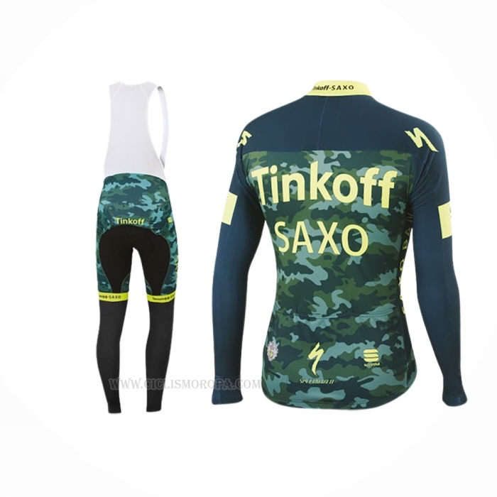 2016 Ropa Ciclismo Tinkoff Saxo Bank Amarillo Verde Mangas Largas y Culotte Lunga